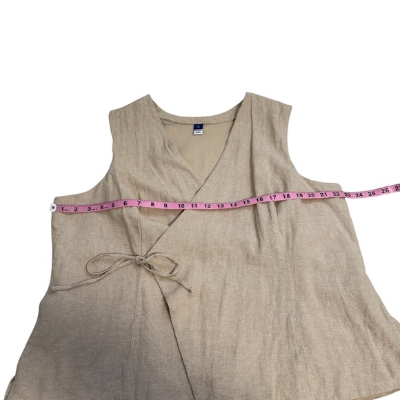 Old Navy | Linen Blend Side Tie Wrap Vest Size XXL - Picture 12 of 13